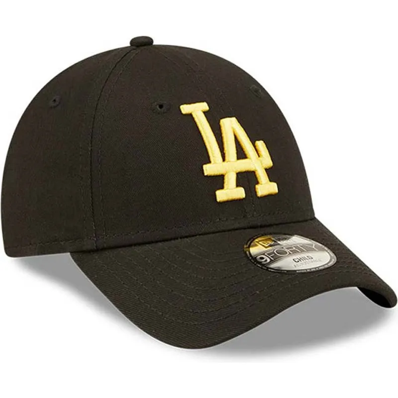mutzen-gebogen-schwarz-verstellbares-band-fur-kinder-dorado-9forty-league-essential-der-los-angeles-dodgers-mlb-von-new-era