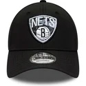 cappellino-curvo-nero-regolabile-9forty-print-infill-dei-brooklyn-nets-nba-di-new-era