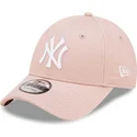cappellino-curva-rosa-regolabile-con-logo-bianco-9forty-league-essential-dei-new-york-yankees-mlb-di-new-era