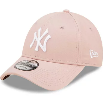 Casquette courbée rose ajustable avec logo blanc 9FORTY League Essential New York Yankees MLB New Era