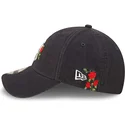 cappelli-curva-blu-marino-cinghia-regolabile-9forty-flower-dei-new-york-yankees-mlb-di-new-era