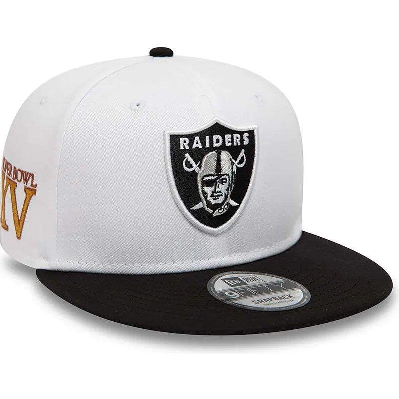 cappelli-piatta-bianco-snapback-9fifty-crown-patches-super-bowl-xv-dei-las-vegas-raiders-nfl-di-new-era cappelli-piatta-bianco-snapback-9fifty-crown-patches-super-bowl-xv-dei-las-vegas-raiders-nfl-di-new-era