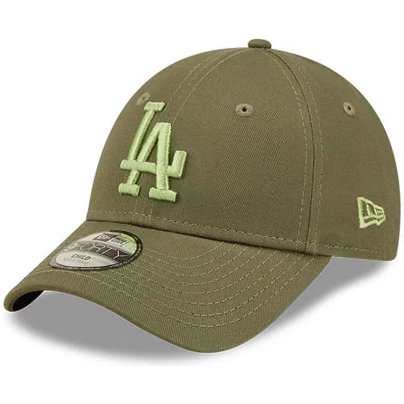cappelli-curva-verde-cinghia-regolabile-per-bambino-9forty-league-essential-dei-los-angeles-dodgers-mlb-di-new-era