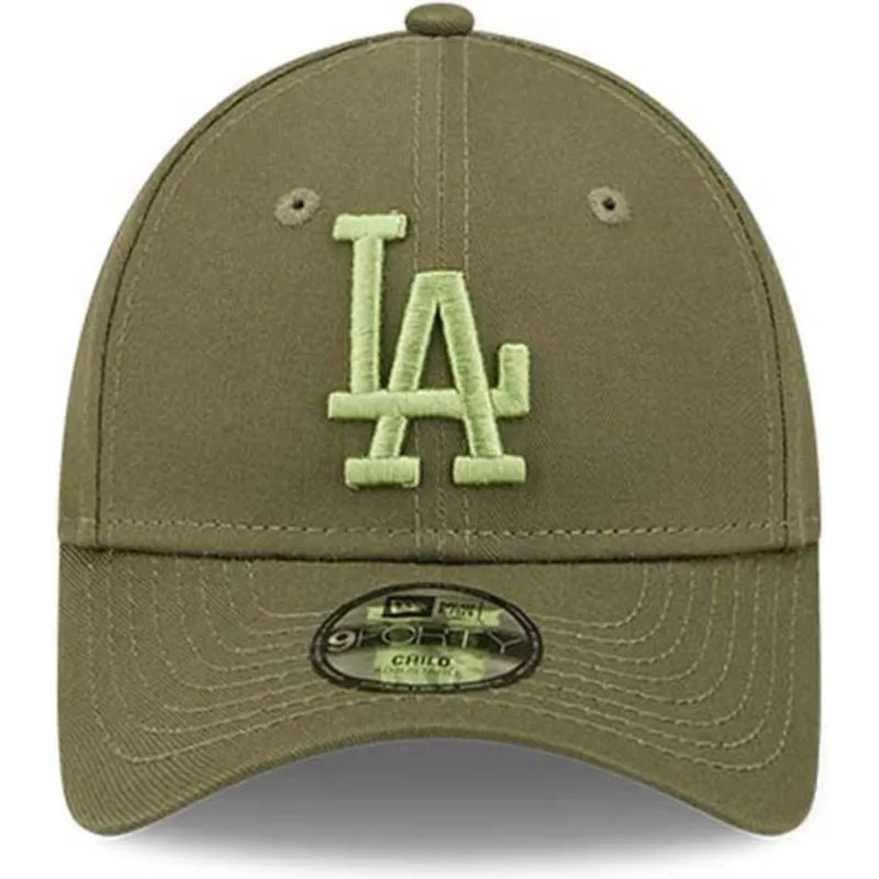 mutzen-gebogen-grun-verstellbares-band-fur-kinder-9forty-league-essential-der-los-angeles-dodgers-mlb-von-new-era