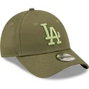verstellbare-grune-kinder-cap-mit-gebogenem-schirm-und-grunem-logo-9forty-league-essential-der-los-angeles-dodgers-mlb-von-new-e