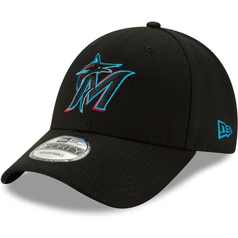 Cappellino curvo nero regolabile 9FORTY The League di Miami Marlins MLB di New Era