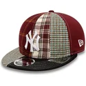 cappelli-piatta-rosso-cinghia-regolabile-9fifty-patch-panel-dei-new-york-yankees-mlb-di-new-era