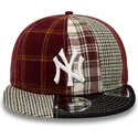 mutzen-flach-rot-verstellbares-band-9fifty-patch-panel-der-new-york-yankees-mlb-von-new-era
