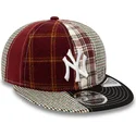 mutzen-flach-rot-verstellbares-band-9fifty-patch-panel-der-new-york-yankees-mlb-von-new-era
