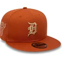 cappello-piatto-marrone-snapback-9fifty-side-patch-dei-detroit-tigers-mlb-di-new-era
