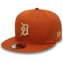 cappello-piatto-marrone-snapback-9fifty-side-patch-dei-detroit-tigers-mlb-di-new-era