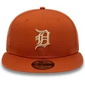 cappello-piatto-marrone-snapback-9fifty-side-patch-dei-detroit-tigers-mlb-di-new-era