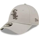 verstellbare-beige-gebogene-kappe-fur-kinder-9forty-league-essential-der-chicago-white-sox-mlb-von-new-era