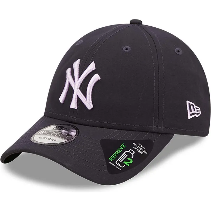 cappelli-curva-blu-marino-cinghia-regolabile-9forty-repreve-dei-new-york-yankees-mlb-di-new-era