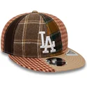 cappellino-piatto-marrone-regolabile-9fifty-patch-panel-los-angeles-dodgers-mlb-di-new-era