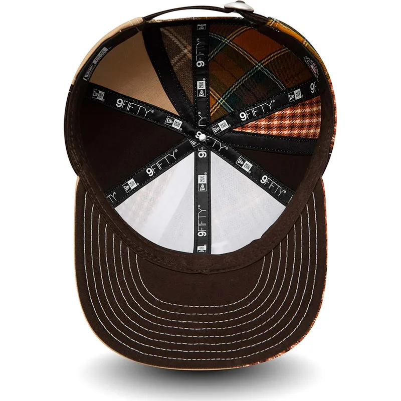 cappelli-piatta-marrone-cinghia-regolabile-9fifty-patch-panel-dei-los-angeles-dodgers-mlb-di-new-era