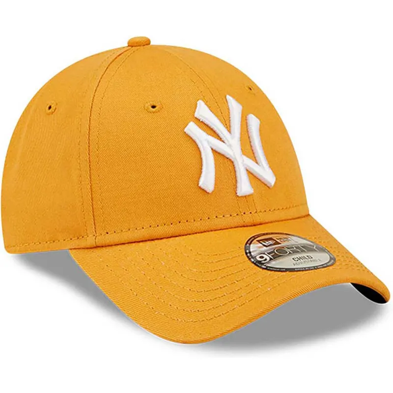 mutzen-gebogen-orange-verstellbares-band-fur-kinder-9forty-league-essential-der-new-york-yankees-mlb-von-new-era
