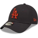 cappellino-curvo-blu-navy-regolabile-per-bambino-con-logo-marrone-9forty-league-essential-dei-los-angeles-dodgers-mlb-di-new-era