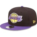cappellino-piatto-nero-e-viola-snapback-9fifty-team-patch-dei-los-angeles-lakers-nba-di-new-era