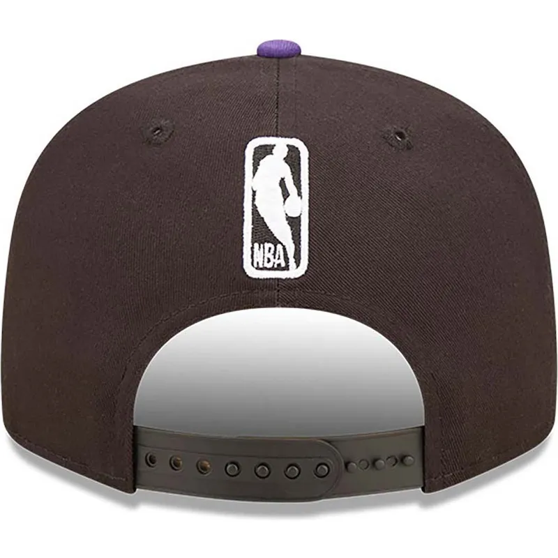 cappelli-piatta-nero-snapback-9fifty-team-patch-dei-los-angeles-lakers-nba-di-new-era