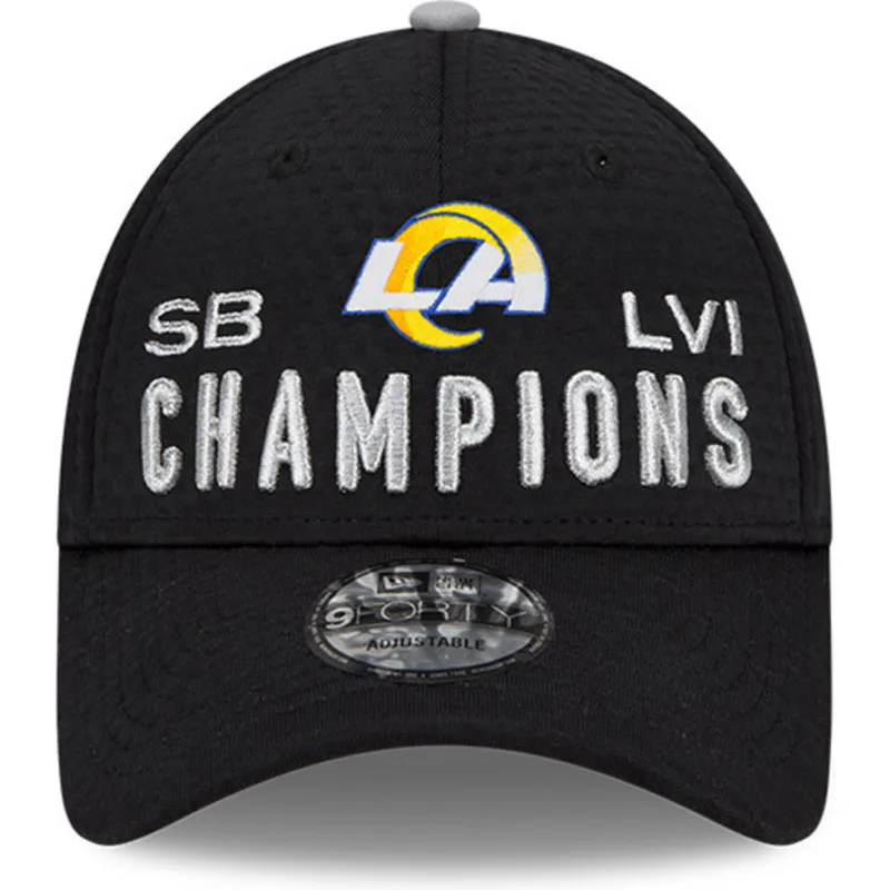 cappelli-curva-nero-cinghia-regolabile-9forty-super-bowl-champions-lvi-2022-dei-los-angeles-rams-nfl-di-new-era