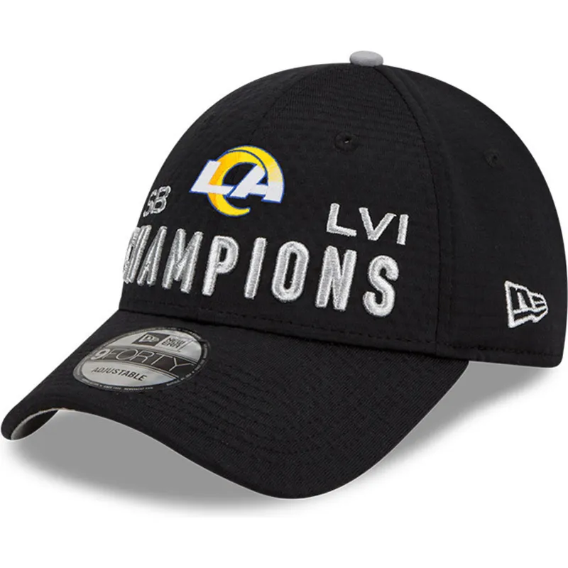 cappelli-curva-nero-cinghia-regolabile-9forty-super-bowl-champions-lvi-2022-dei-los-angeles-rams-nfl-di-new-era