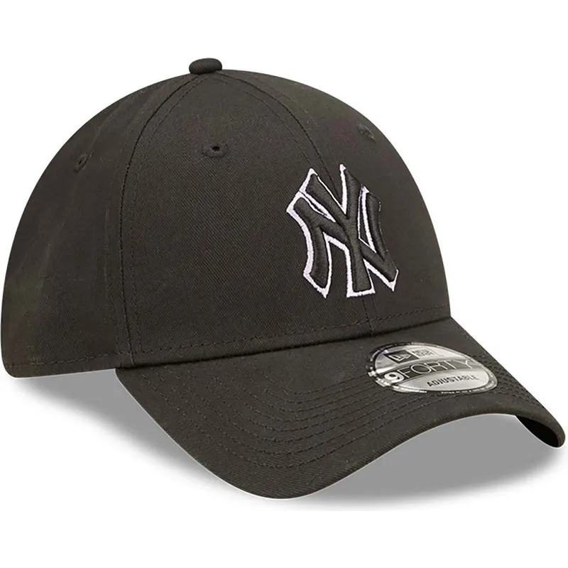 mutzen-gebogen-schwarz-verstellbares-band-9forty-team-outline-der-new-york-yankees-mlb-von-new-era mutzen-gebogen-schwarz-verstellbares-band-9forty-team-outline-der-new-york-yankees-mlb-von-new-era