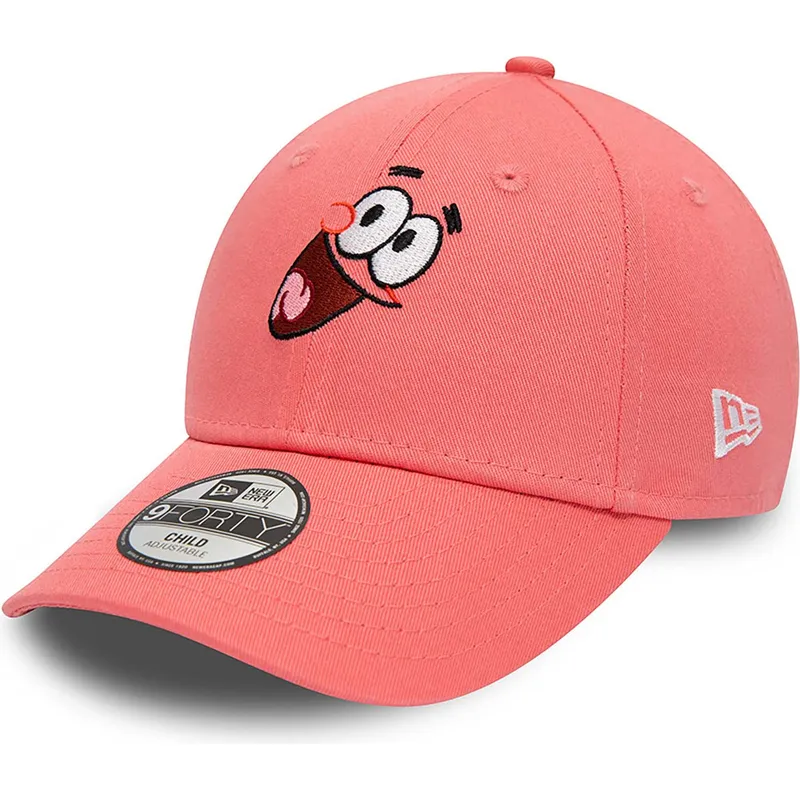mutzen-gebogen-rosa-verstellbares-band-fur-kinder-9forty-der-patricio-estrella-bob-esponja-von-new-era