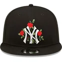 cappelli-piatta-nero-snapback-9fifty-flower-dei-new-york-yankees-mlb-di-new-era