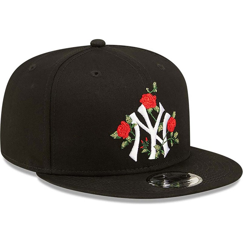 new-era-flat-brim-9fifty-flower-new-york-yankees-mlb-black-snapback-cap