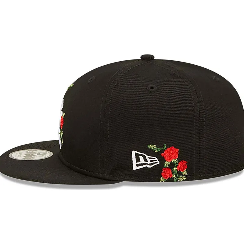 cappelli-piatta-nero-snapback-9fifty-flower-dei-new-york-yankees-mlb-di-new-era