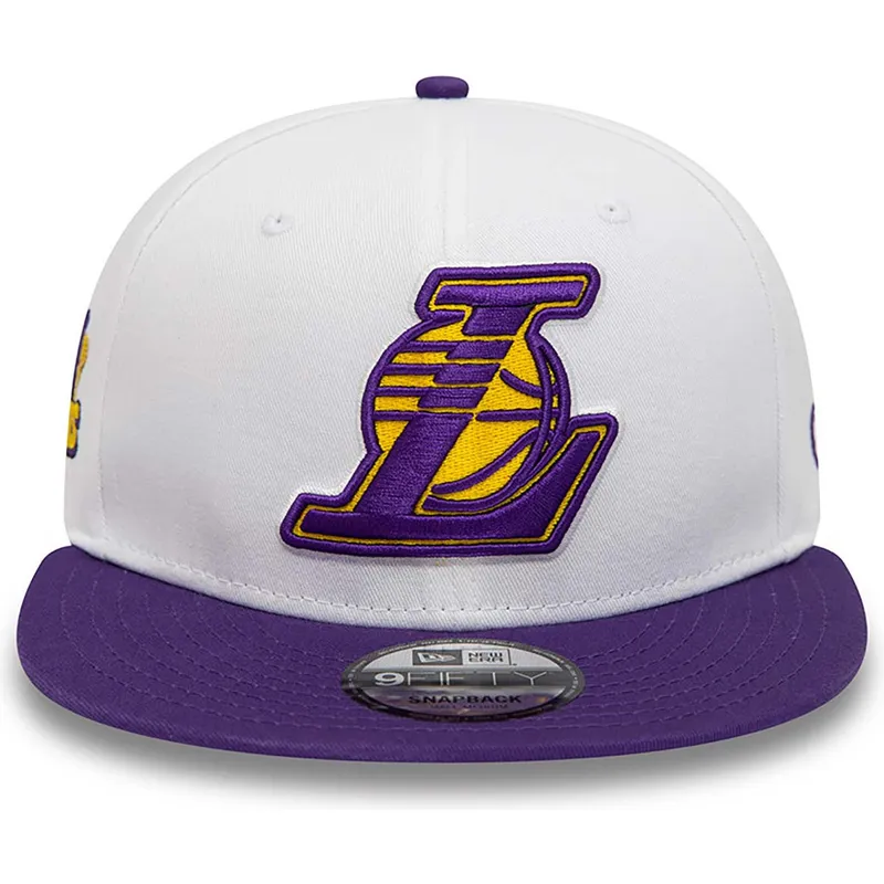 cappelli-piatta-bianco-snapback-9fifty-crown-patches-champions-dei-los-angeles-lakers-nba-di-new-era