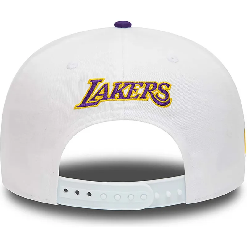 cappelli-piatta-bianco-snapback-9fifty-crown-patches-champions-dei-los-angeles-lakers-nba-di-new-era