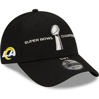 New Era Curved Brim 9FORTY Parade Super Bowl Champions LVI 2022 Los Angeles Rams NFL Black Snapback Cap