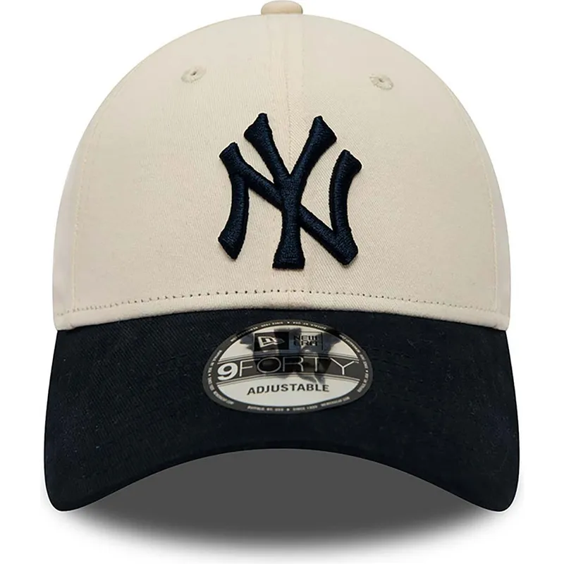 cappelli-curva-beige-cinghia-regolabile-9forty-dei-new-york-yankees-mlb-di-new-era