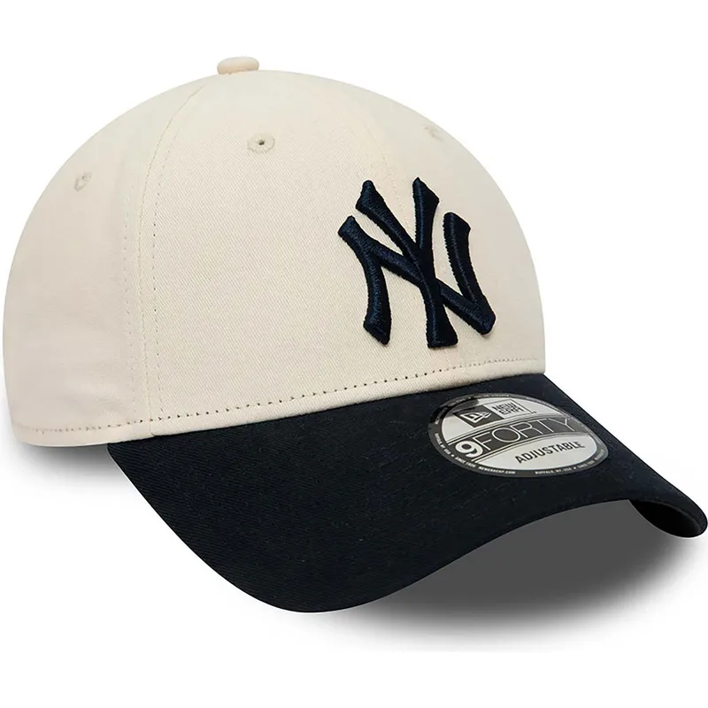 cappelli-curva-beige-cinghia-regolabile-9forty-dei-new-york-yankees-mlb-di-new-era