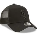 cappellino-trucker-nero-con-logo-nero-a-frame-tonal-mesh-dei-chicago-white-sox-mlb-di-new-era