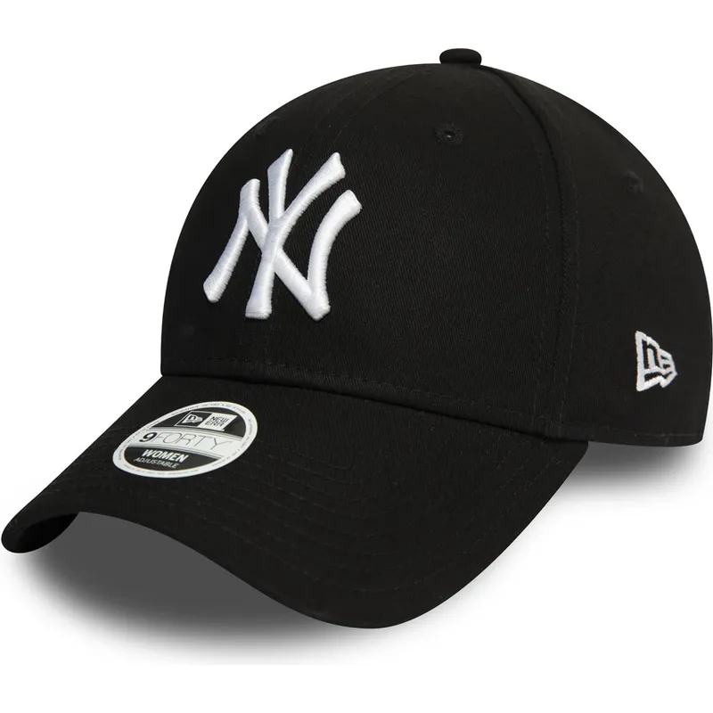 cappellino-curvo-nero-regolabile-da-donna-9forty-essential-dei-new-york-yankees-mlb-di-new-era