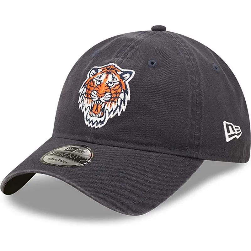 cappelli-curva-blu-marino-cinghia-regolabile-9twenty-team-patch-dei-detroit-tigers-mlb-di-new-era