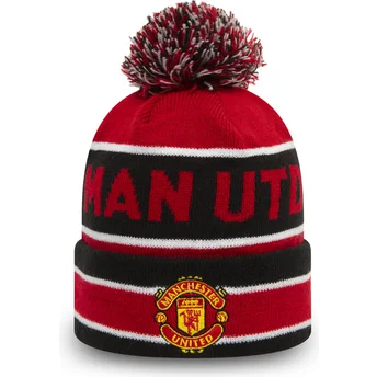 Rote und schwarze Mütze mit Bommel Cuff Jake von Manchester United Football Club Premier League von New Era