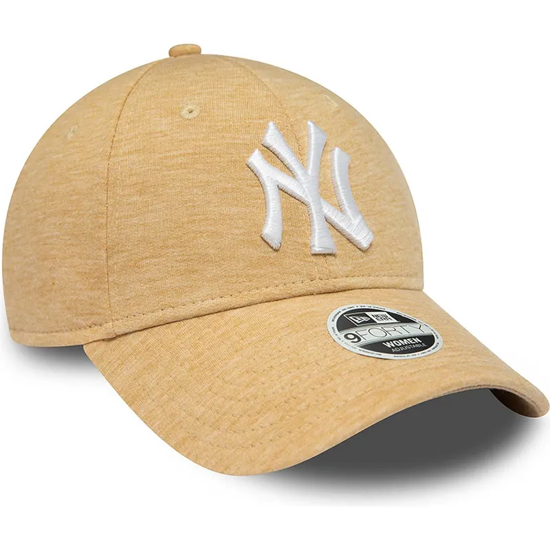 beige-verstellbare-curved-cap-fur-damen-9forty-jersey-der-new-york-yankees-mlb-von-new-era