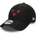 cappellino-curvo-nero-regolabile-9forty-print-infill-dei-chicago-bulls-nba-di-new-era