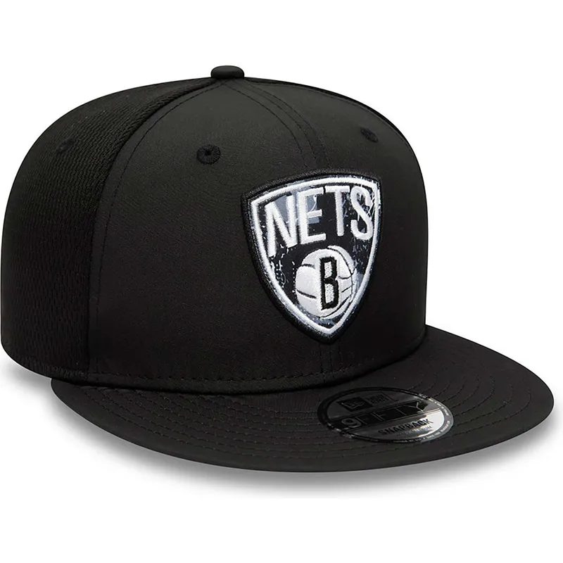 cappelli-piatta-nero-snapback-9fifty-print-infill-dei-brooklyn-nets-nba-di-new-era