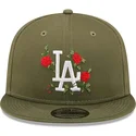 mutzen-flach-grun-snapback-9fifty-flower-der-los-angeles-dodgers-mlb-von-new-era