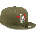 mutzen-flach-grun-snapback-9fifty-flower-der-los-angeles-dodgers-mlb-von-new-era