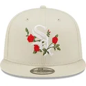 cappellino-snapback-piatto-beige-9fifty-flower-dei-chicago-white-sox-mlb-di-new-era