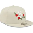 cappellino-snapback-piatto-beige-9fifty-flower-dei-chicago-white-sox-mlb-di-new-era