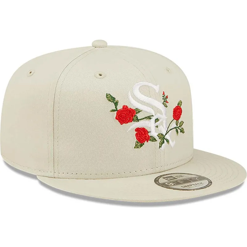cappelli-piatta-beige-snapback-9fifty-flower-dei-chicago-white-sox-mlb-di-new-era