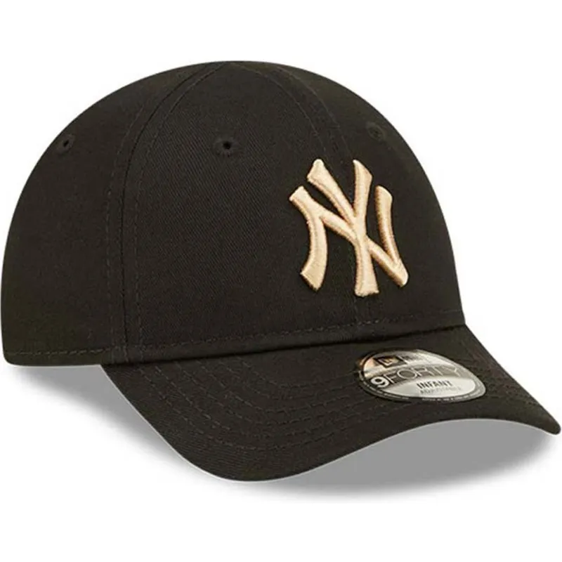 mutzen-gebogen-schwarz-verstellbares-band-fur-kinder-pequeno-9forty-league-essential-der-new-york-yankees-mlb-von-new-era