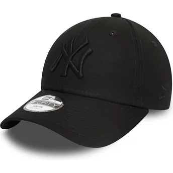 Sort justerbar buet kasket til børn med sort logo 9FORTY League Essential fra New York Yankees MLB fra New Era